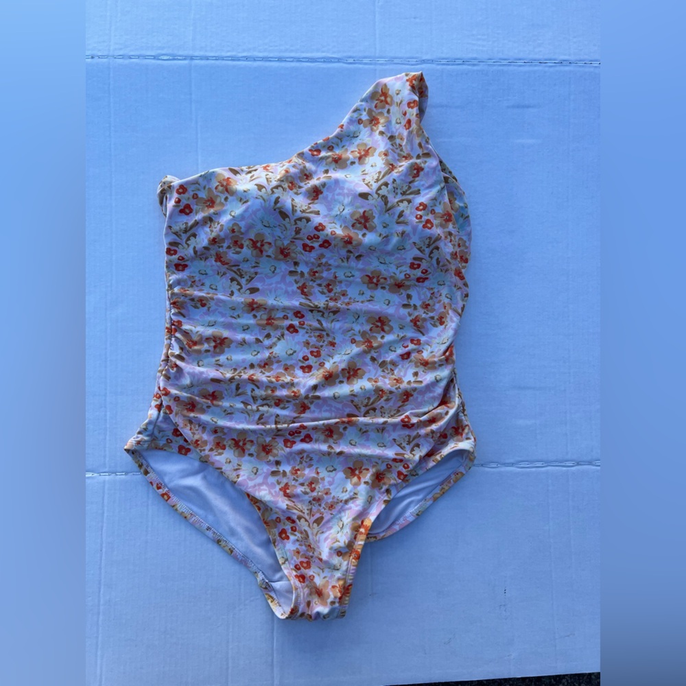 Kona Sol Floral One-Shoulder Swim One Piece - Multicolor